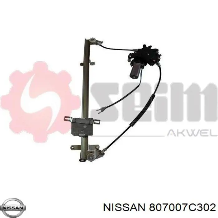 807007C302 Nissan mecanismo de acionamento de vidro da porta dianteira direita