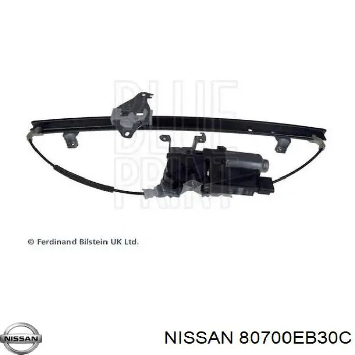 80700EB30C Nissan mecanismo de acionamento de vidro da porta dianteira direita