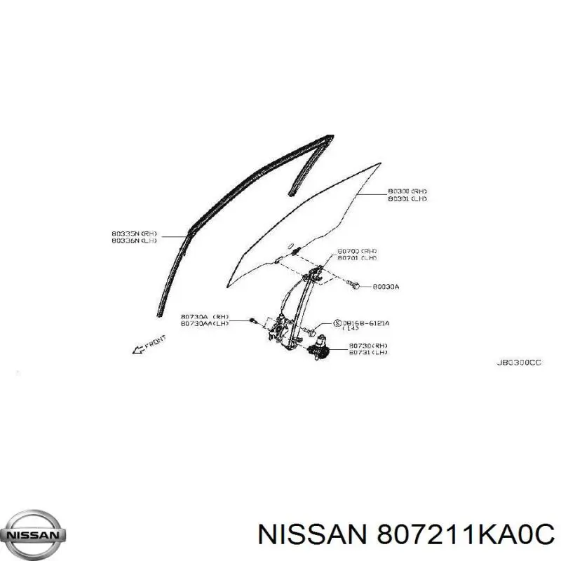807211KA0C Nissan механизм стеклоподъемника двери передней левой