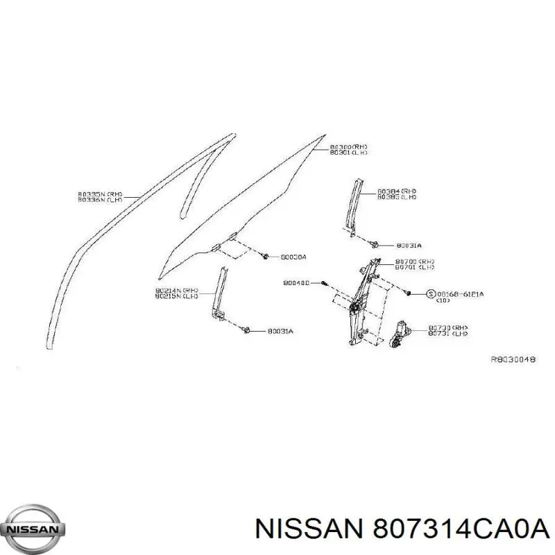 807314CA0A Nissan/Infiniti Мотор стеклоподъемника двери передней правой