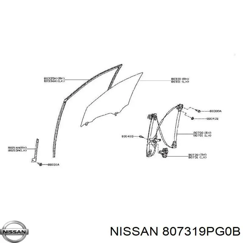807313KG0A Nissan/Infiniti Привод электростеклоподъемника передний