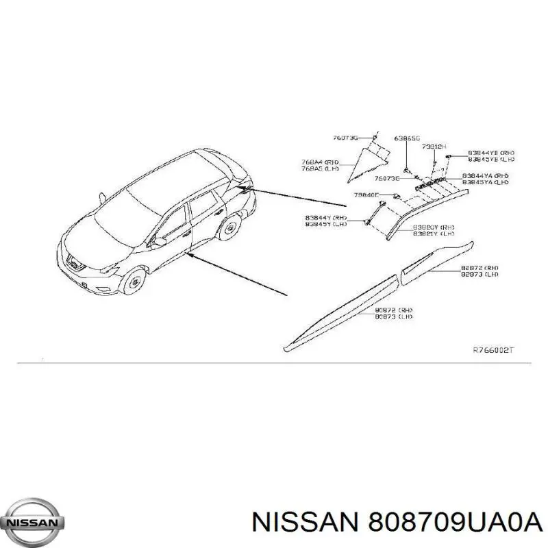 Купить 808709UA0A Nissan/Infiniti Молдинг двери передней правой нижний