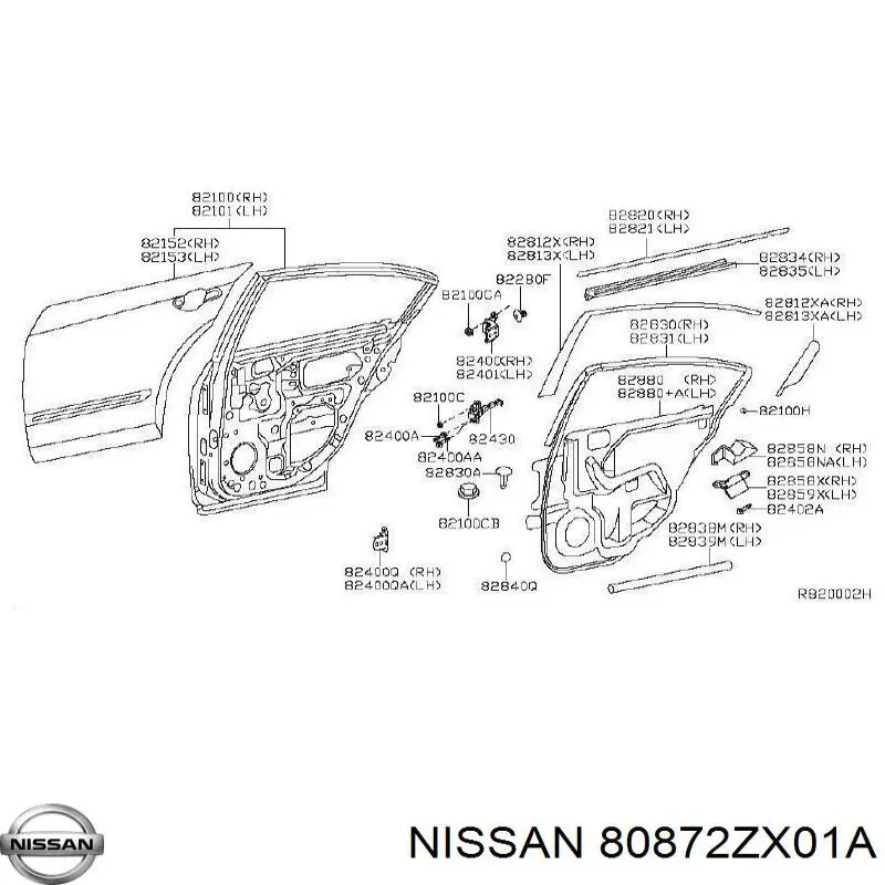  Nissan/Infiniti 80872ZX01A цена, от 1.01 USD