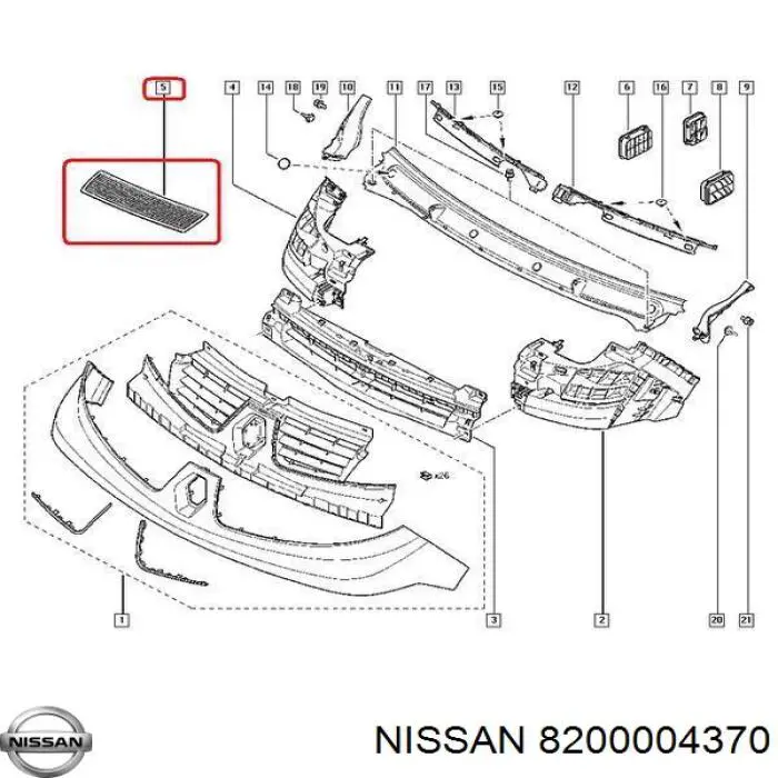 Купить 8200004370 Nissan/Infiniti Ограждение, рамка под лобовое стекло