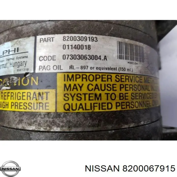 Компрессор системы кондиционирования Nissan/Infiniti 8200067915 цена, от 115.55 USD