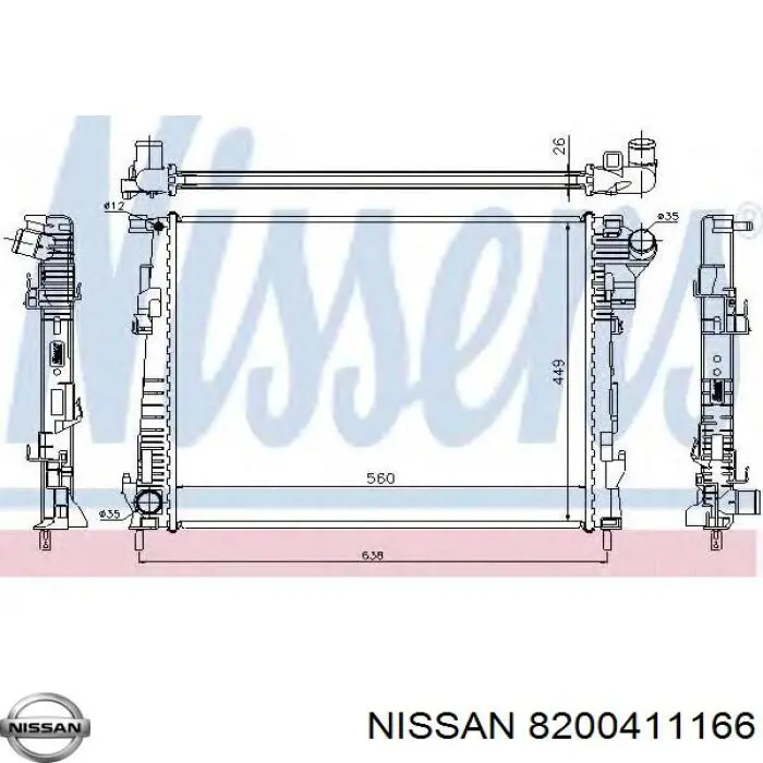 Радиатор 8200411166 Nissan