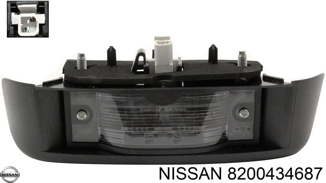 8200434687 Nissan lanterna da luz de fundo de matrícula traseira