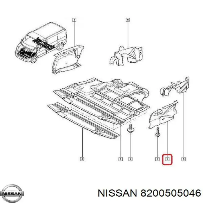 Защита двигателя левая 8200505046 Nissan