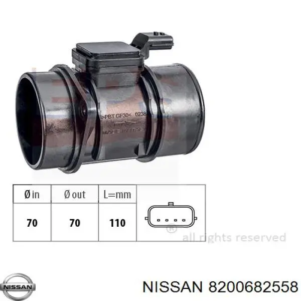 Купить 8200682558 Nissan/Infiniti Воздухомер
