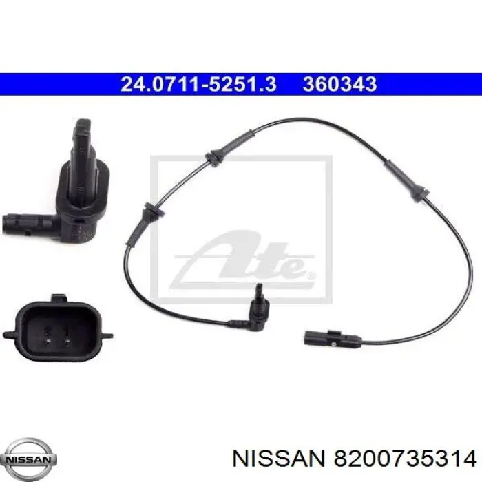 8200735314 Nissan sensor dianteiro de abs