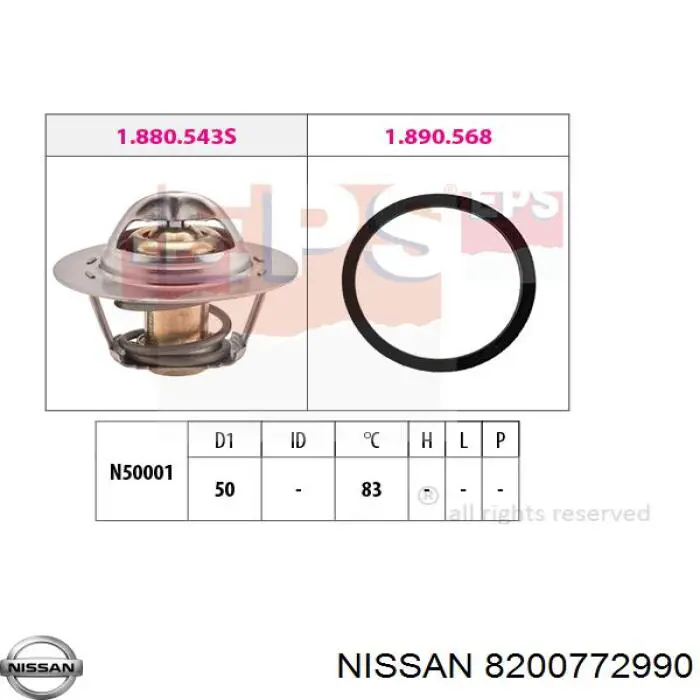 Термостат 8200772990 Nissan