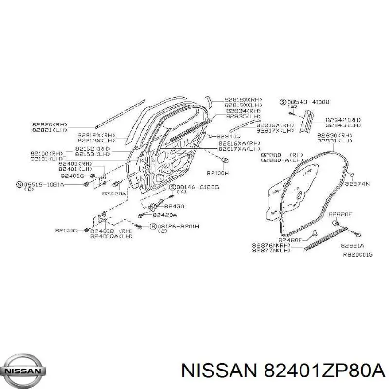 Nissan/Infiniti 82401ZP80A цена, от 10.14 USD