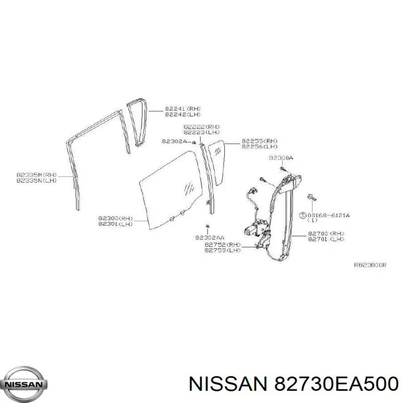 82730EA500 Nissan мотор стеклоподъемника двери задней правой