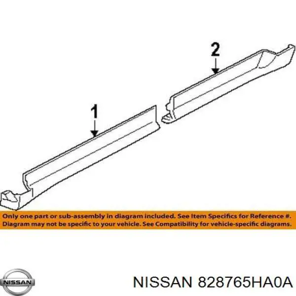 Молдинг двери задней правой Nissan/Infiniti 828765HA0A цена, от 16.47 USD