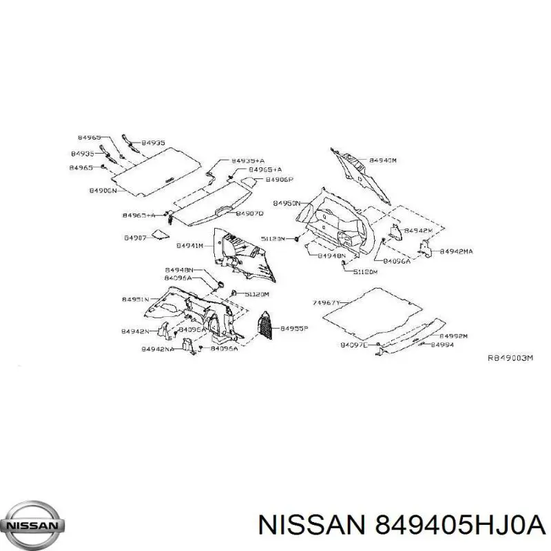 849405HJ0A Nissan/Infiniti Облицовка багажного отсека правая
