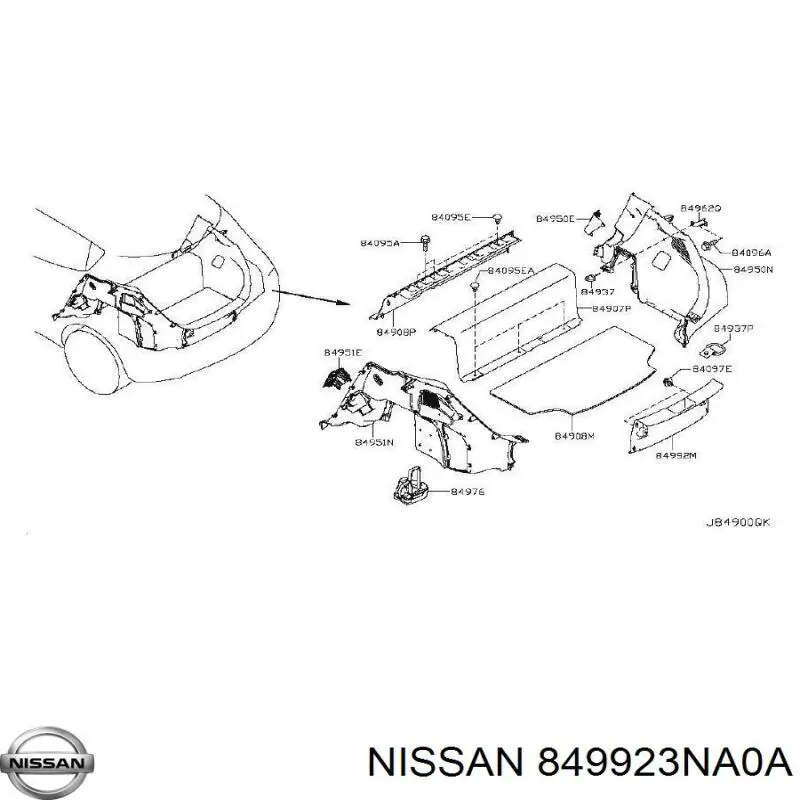 849923NA0A Nissan/Infiniti Накладка перегородки