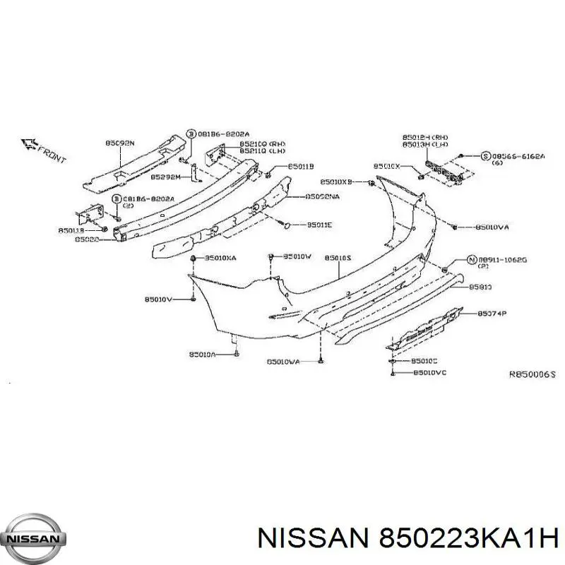 850223KA1H Nissan/Infiniti Задний бампер