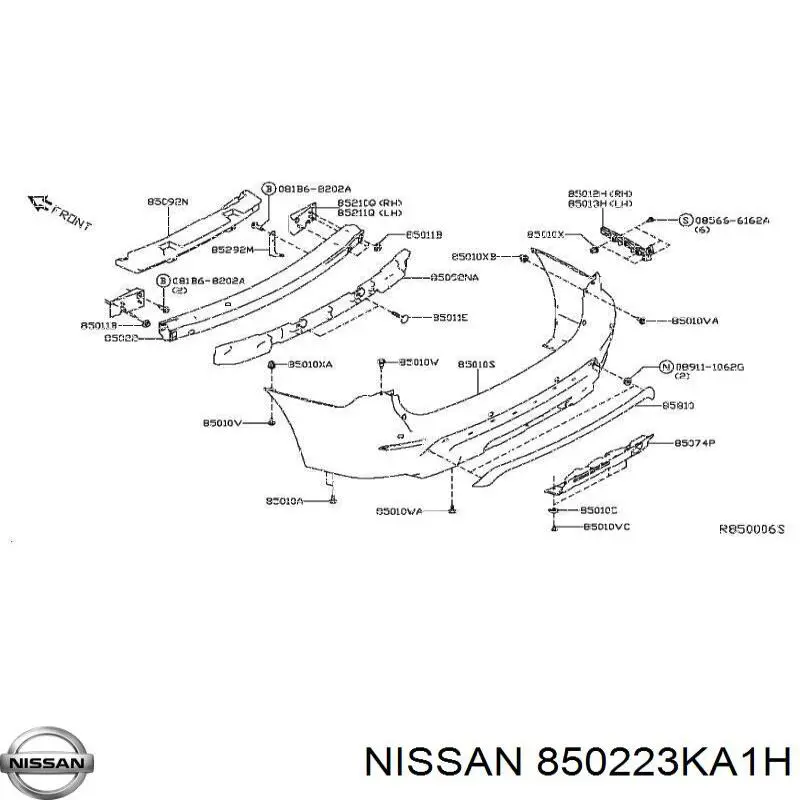 Купить 850223KA1H Nissan/Infiniti Задний бампер
