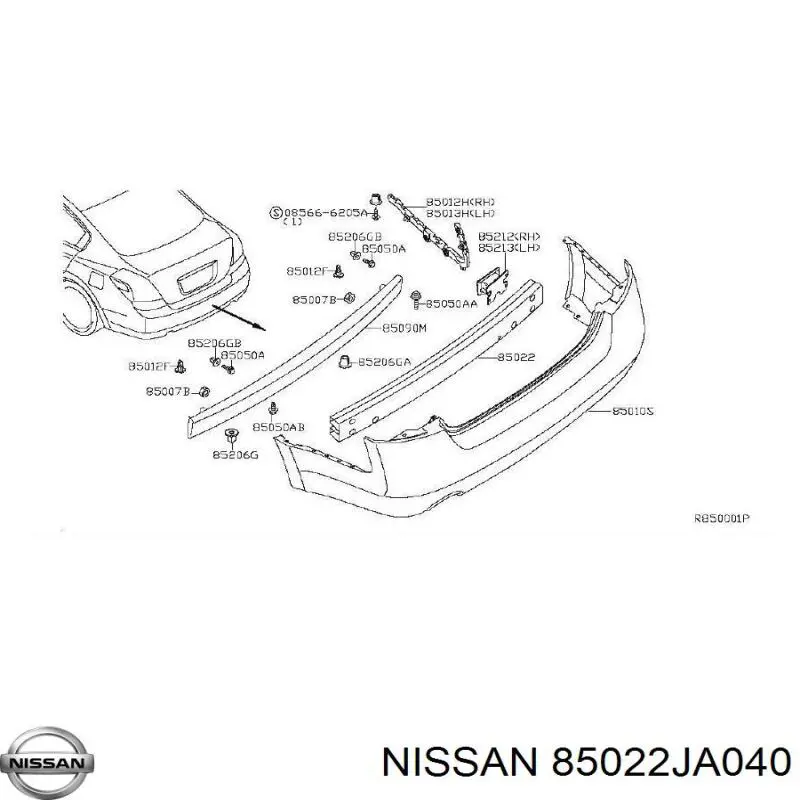 Задний бампер на Nissan Altima L32 