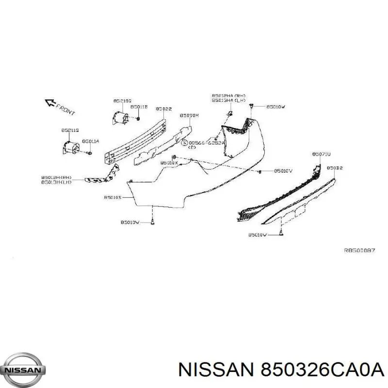 Reforçador do pára-choque traseiro para Nissan Altima (L34)