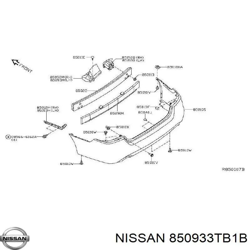 850933TB1B Nissan/Infiniti Наполнитель заднего бампера