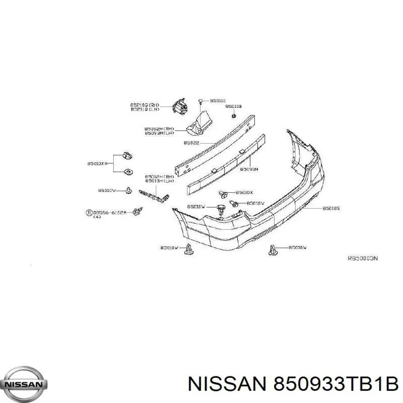 Абсорбер бампера заднего Nissan/Infiniti 850933TB1B цена, от 6.30 USD