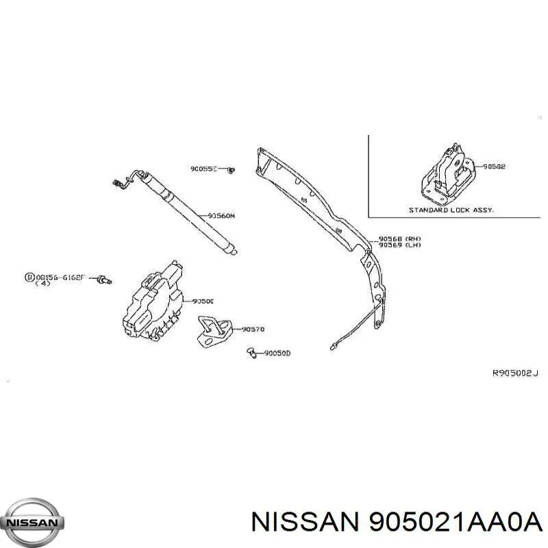 Замок стекла багажника (двери 3/5-й задней (ляды) Nissan/Infiniti 905021AA0A цена, от 19.07 USD