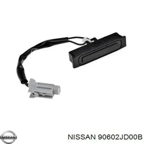 90602JD00B Nissan botão de acionamento do fecho de tampa de porta-malas (de 3ª/5ª porta (de tampa de alcapão)