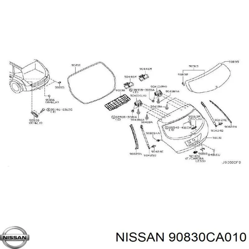 Уплотнитель багажника (двери 3/5-й задней) на Nissan Murano Z50