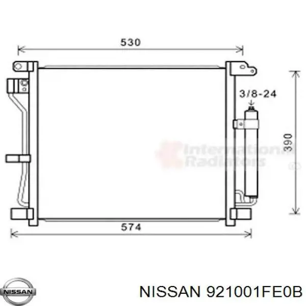 921001FE0B Nissan radiador de aparelho de ar condicionado