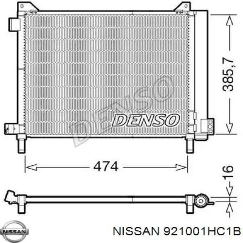 Купить 921001HC1B Nissan/Infiniti Радиатор системы охлаждения кондиционера