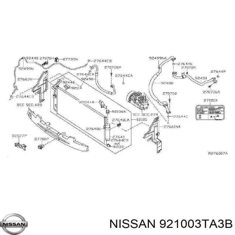 Конденсатор кондиционера Nissan/Infiniti 921003TA3B цена, от 115.82 USD