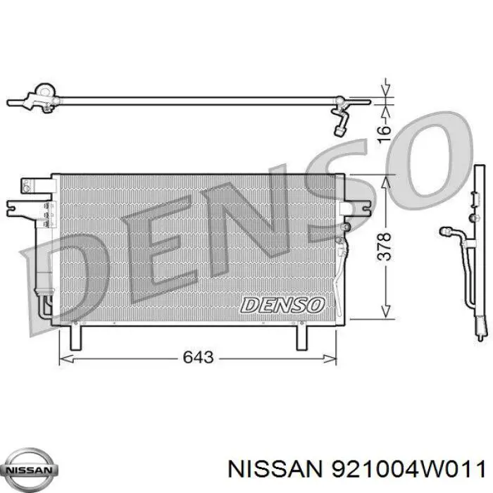 921004W011 Nissan радиатор кондиционера