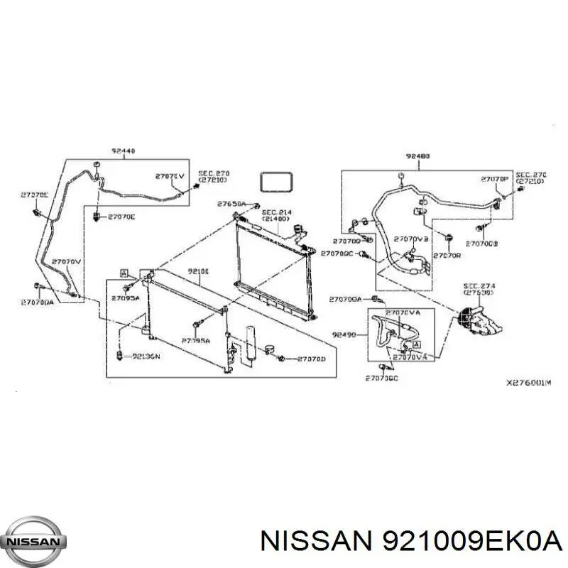 921009EK0A Nissan/Infiniti Radiador de aparelho de ar condicionado