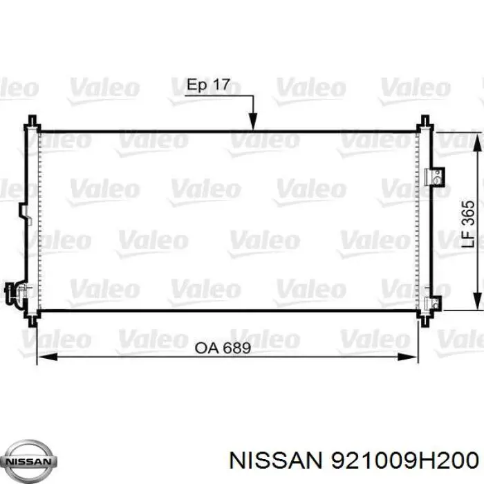 Конденсатор кондиционера Nissan/Infiniti 921009H200 цена, от 62.43 USD