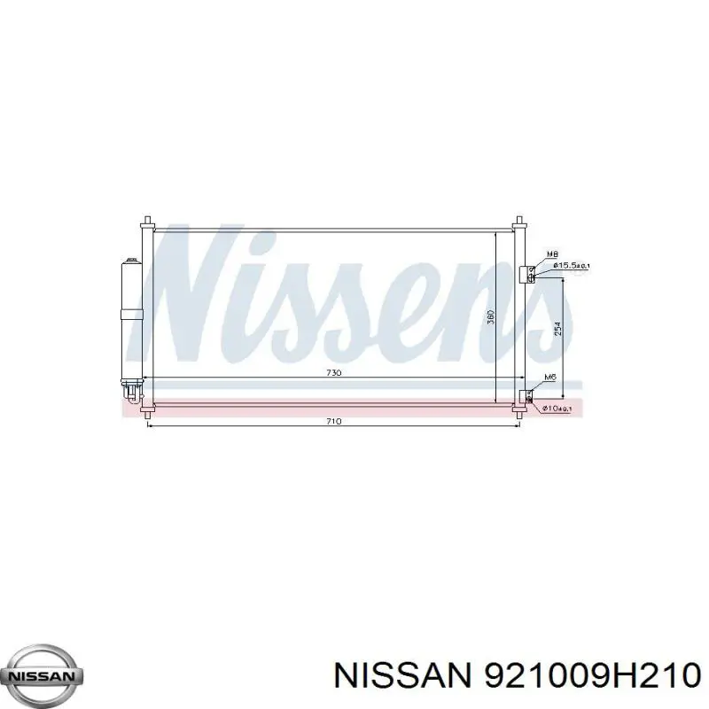 921009H210 Nissan радиатор кондиционера
