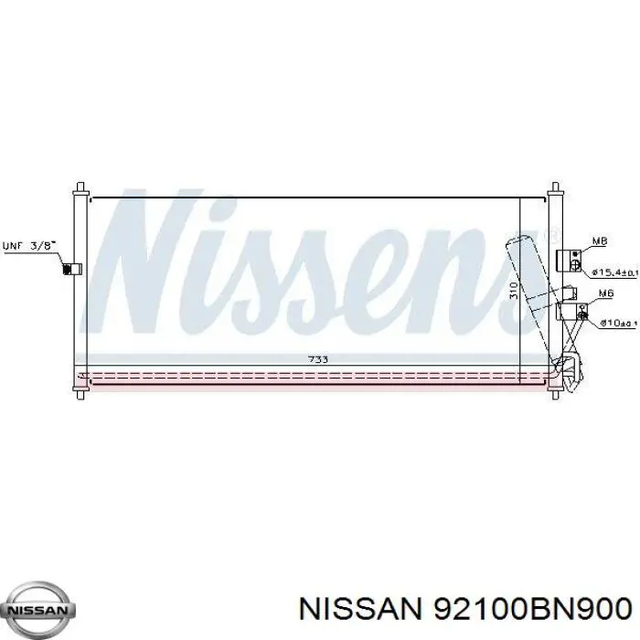 92100BN900 Nissan радиатор кондиционера