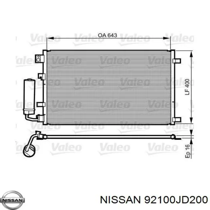 92100JD200 Nissan радиатор кондиционера