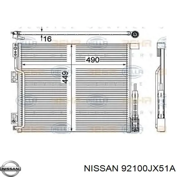 Конденсатор кондиционера Nissan/Infiniti 92100JX51A цена, от 90.97 USD