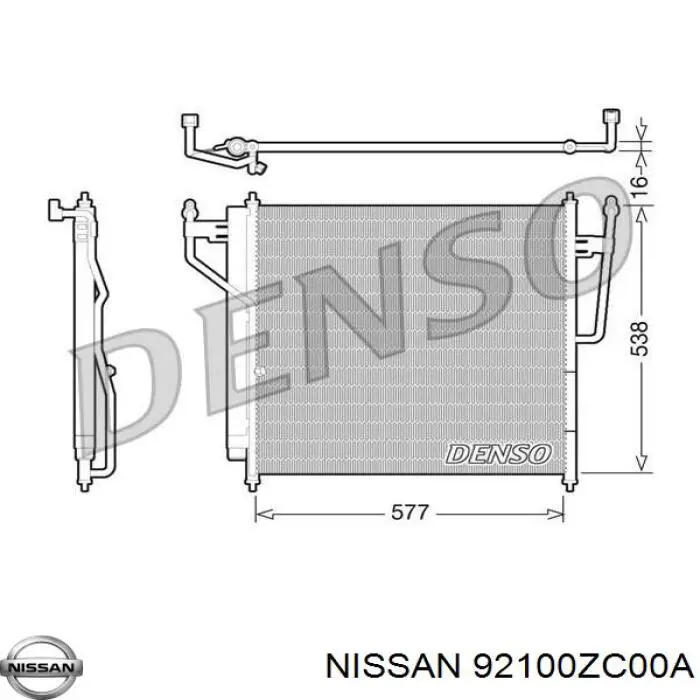 Купить 92100ZC00A Nissan/Infiniti Радиатор системы охлаждения кондиционера