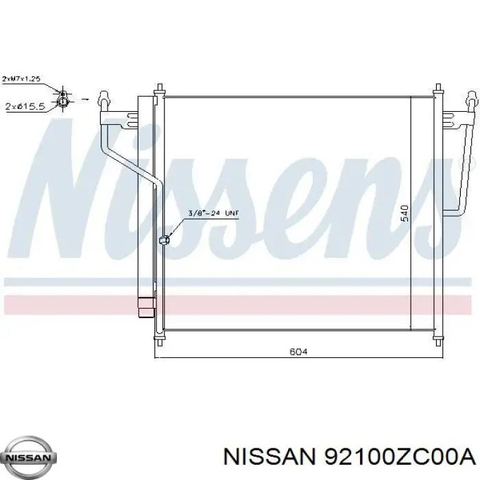 Конденсатор кондиционера Nissan/Infiniti 92100ZC00A цена, от 127.12 USD