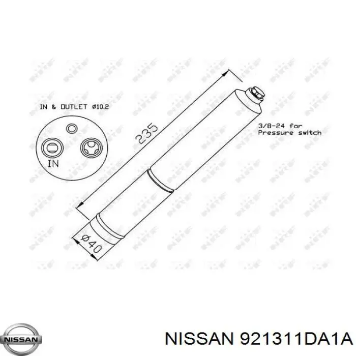 921311DA1A Nissan/Infiniti Ресивер-осушитель кондиционера