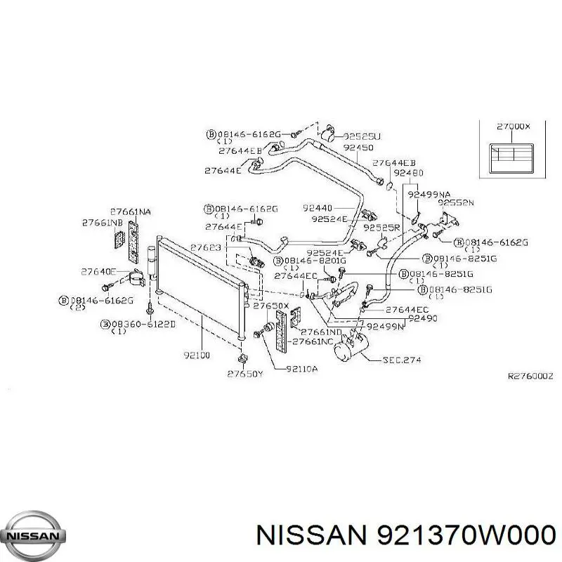  921370W000 Nissan