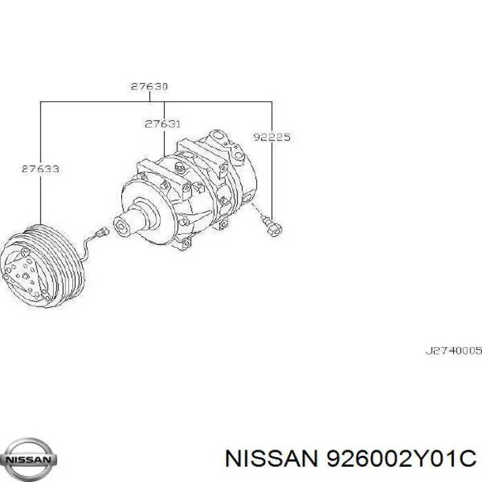 Компрессор системы кондиционирования Nissan/Infiniti 926002Y01C цена, от 125.43 USD