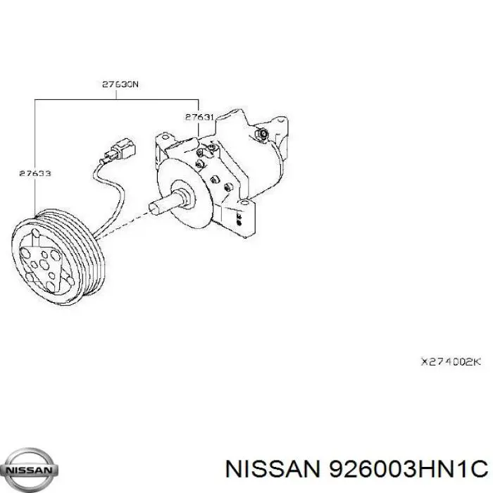 926003HN1C Nissan compressor de aparelho de ar condicionado