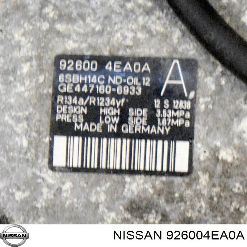 Компрессор кондиционера 926004EA0A Nissan