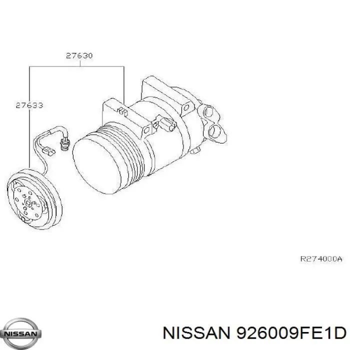 Компрессор кондиционера 926009FE1D Nissan