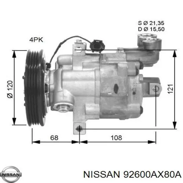 92610AX80A Nissan/Infiniti Компрессор хладагента