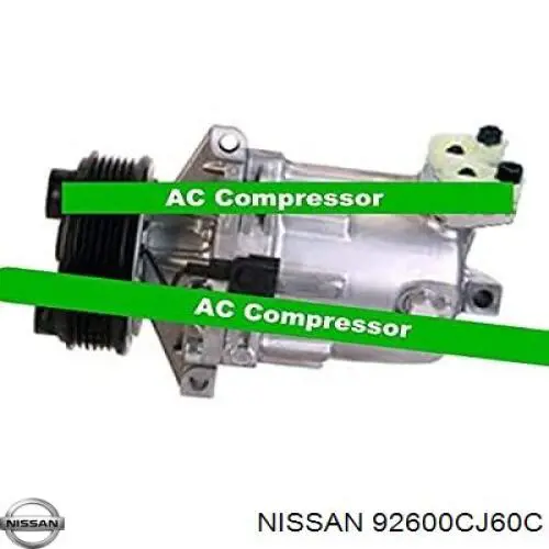 92600CJ60C Nissan compressor de aparelho de ar condicionado