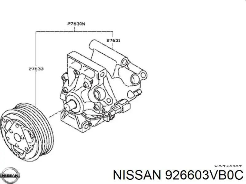 Шкив компрессора кондиционера Nissan/Infiniti 926601KA1B цена, от 268.65 USD